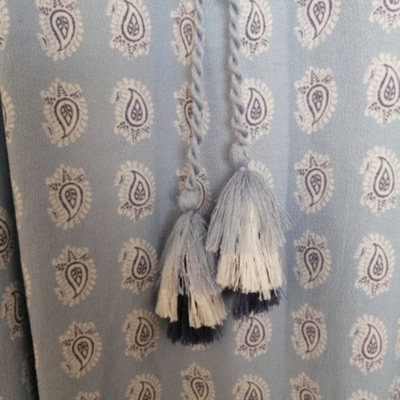 The Prairie Blue and White Strapless Maxi Dress - Picture 7 of 14